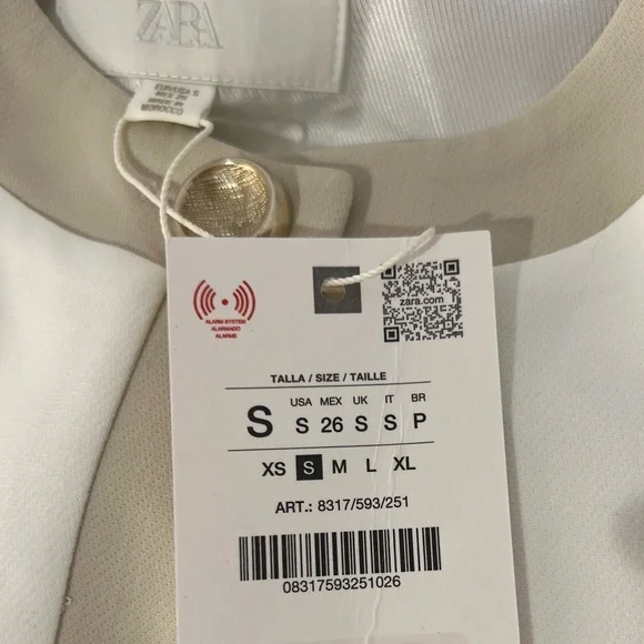 ZARA Short Sleeve Combination Contrast Blazer | Small, New - Picture 16 of 16